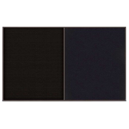 United Visual Products Double Door Radius Corkboard, 42"x32", Bla, UV70025RC-BLACK-DBURGU UV70025RC-BLACK-DBURGU